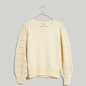 Madewell Bobble Sleeve Sweater in Ivory/Cream XXS